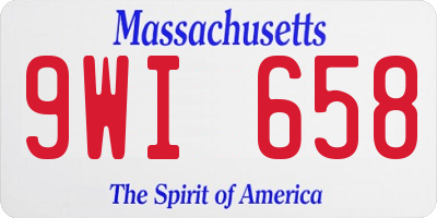 MA license plate 9WI658