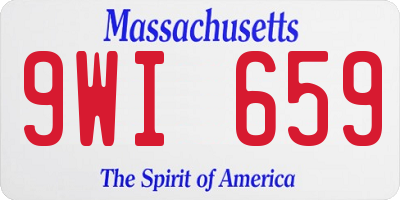 MA license plate 9WI659