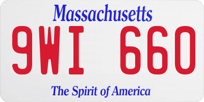 MA license plate 9WI660