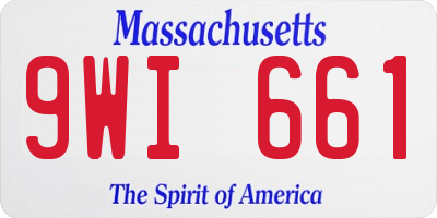 MA license plate 9WI661