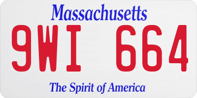 MA license plate 9WI664