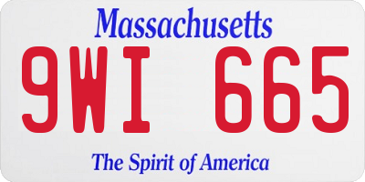 MA license plate 9WI665