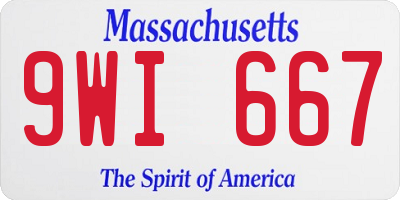 MA license plate 9WI667
