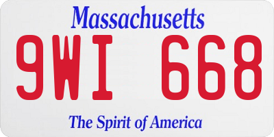 MA license plate 9WI668