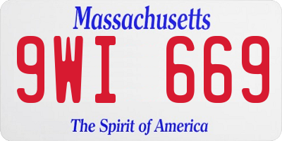 MA license plate 9WI669