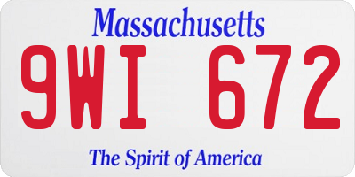 MA license plate 9WI672