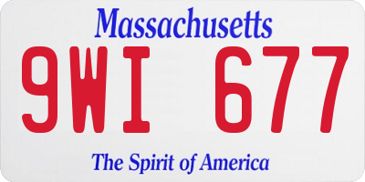 MA license plate 9WI677