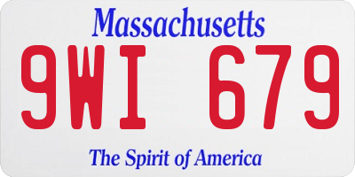 MA license plate 9WI679