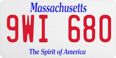 MA license plate 9WI680