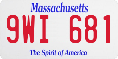 MA license plate 9WI681
