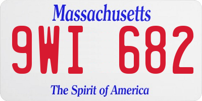 MA license plate 9WI682