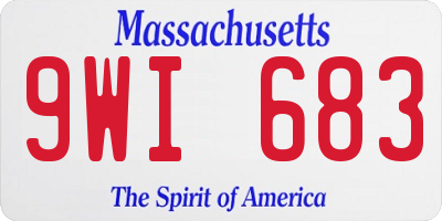 MA license plate 9WI683