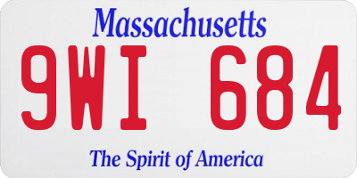 MA license plate 9WI684