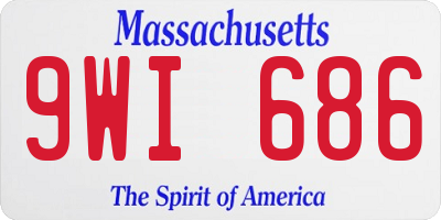 MA license plate 9WI686