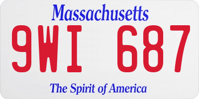 MA license plate 9WI687
