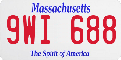 MA license plate 9WI688