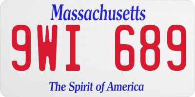 MA license plate 9WI689