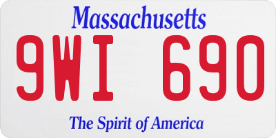 MA license plate 9WI690