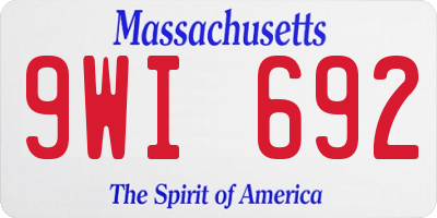 MA license plate 9WI692