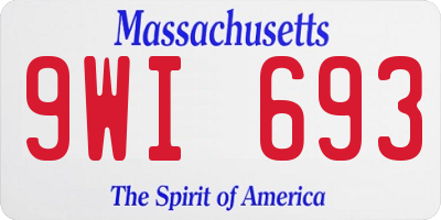 MA license plate 9WI693