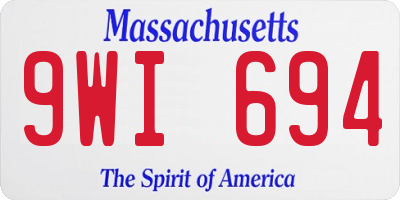 MA license plate 9WI694