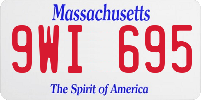 MA license plate 9WI695