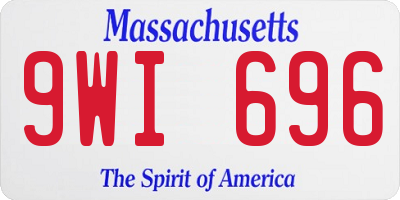 MA license plate 9WI696