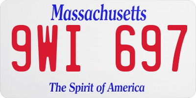 MA license plate 9WI697
