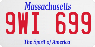 MA license plate 9WI699