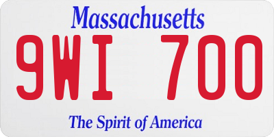 MA license plate 9WI700