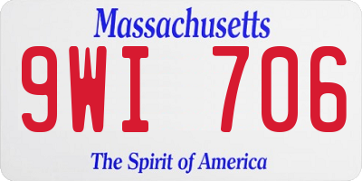 MA license plate 9WI706