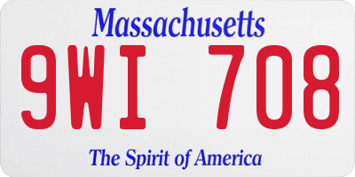 MA license plate 9WI708