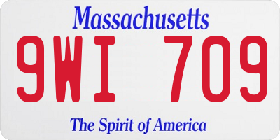 MA license plate 9WI709
