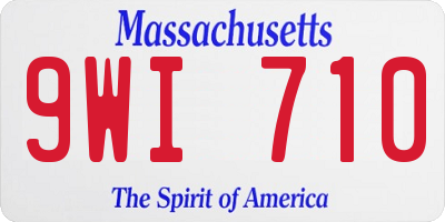 MA license plate 9WI710