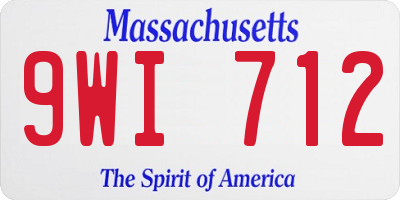 MA license plate 9WI712