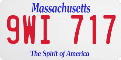 MA license plate 9WI717