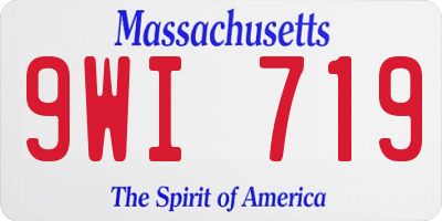 MA license plate 9WI719
