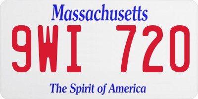 MA license plate 9WI720