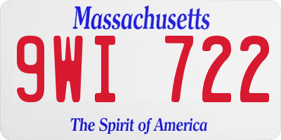 MA license plate 9WI722