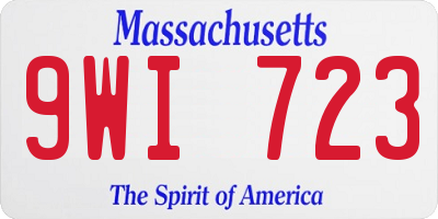 MA license plate 9WI723