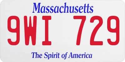 MA license plate 9WI729