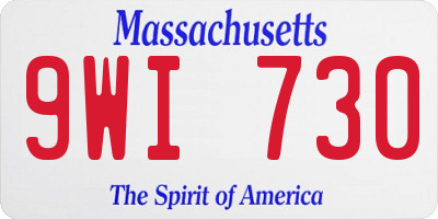 MA license plate 9WI730