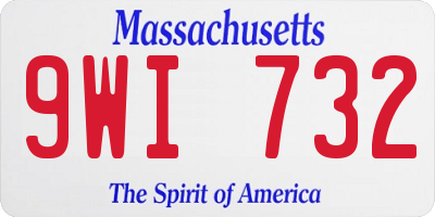 MA license plate 9WI732