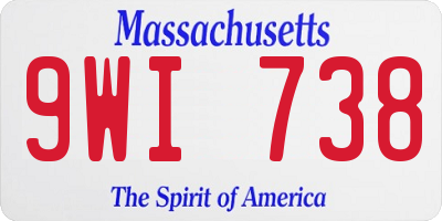 MA license plate 9WI738