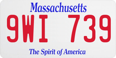 MA license plate 9WI739