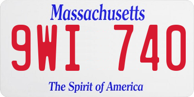 MA license plate 9WI740