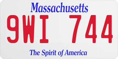 MA license plate 9WI744