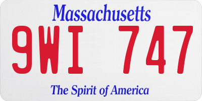 MA license plate 9WI747