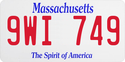 MA license plate 9WI749