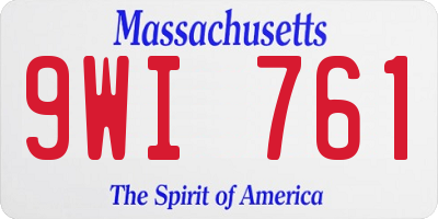 MA license plate 9WI761